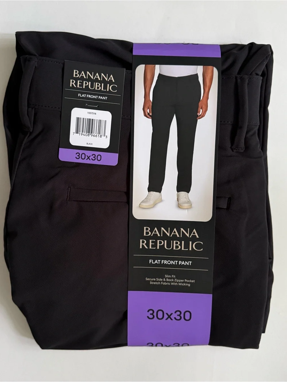 Banana Republic Men's 5 Pocket Pants Slim Fit Stretch Black Size 30X30 NWT